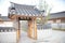 Korea traditional house, fence, wall, tree