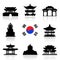 Korea Travel Icon Set.