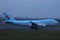 Korean Air Cargo jumbo taking off from runway