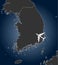 The Korean Airline, The Korean Map, flight