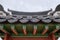 Korean architecture - colorful wooden roof with traditional ornament