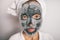 Korean black facial bubble foam face mask charcoal detox bubbles treatment at home -asian girl purifying skin removing