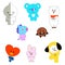 Korean brand BT21 collectible figures. set of cute stickers vector design. Vector editorial