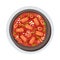 Korean Cold Meat Soup Layout Top View Vector Illustration