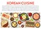 Korean cuisine banner template with text, delicious asian food
