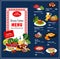 Korean cuisine traditional dishes, vector