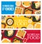 Korean cuisine vector banners, food of Korea.