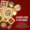 Korean cuisine vector food of Korea cartoon poster