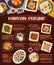 Korean cuisine vector menu template meals of Korea