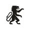 Korean dragon lion heraldry mascot isolated icon