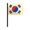 korean flag in pole