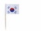 Korean flag in toothpick against white background