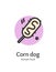 Korean Food Corn Dog Sign Thin Line Icon Emblem Concept. Vector