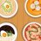 korean food four icons