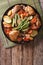 Korean food jjimdak: Stewed chicken with vegetables. vertical to