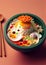 korean food ramen in bowl, Soft Pop, AI Generated