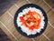 Korean food, top view  kimchi with a rice in bowl tasty yummy and spicy on wood table background for healthy.