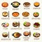 Korean food vector illustration set