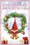 Korean greeting card `Merry Christmas and Happy New Year` for the New Year 2018