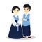 Korean Hanbok, Traditional Dress Vector