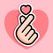 Korean heart shaped finger design