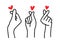 Korean heart sign. Finger love symbol. Happy Valentines Day. I love you hand gesture. Vector illustration