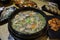 Korean noodle Soup with clams Bajirak Kalguksu