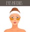 Korean patches. Hydrogel eye mask. Vector illustration