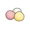 Korean Rice Cake Ball doodle icon, vector color line illustration