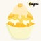 Korean shaved ice bingsu with mango topping