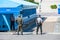 Korean soldiers watching border between South and North Korea in the Joint Security Area (DMZ)