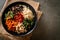 Korean spicy salad with rice - traditionally Korean food, Bibimbap