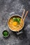 Korean Style Instant Noodles, Shin Ramyeon or Ramyun with Egg, Scallion and Broth, Noodle Soup