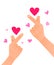 Korean symbol of love. Hand gesture heart. Vector illustration