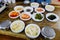 Korean tradition side dishes cuisine set in restaurant