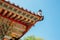 Korean traditional wooden eaves at Beomeosa temple in Busan, Korea