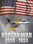 Korean War banner or poster. USA vs North Korea