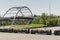 Korean War Veterans bridge with CSX train wagons, Nashville, TN, USA