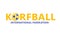 Korfball sport icon. Editable vector in blue and yellow colors