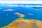 Kornati. Aerial panoramic view of famous Adriatic sea sailing destination