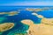 Kornati. Amazing island archipelago landscape of Kornati national park aerial view