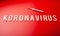 Koronavirus norsk norwegian word text wooden letter on red background corona virus covid-19