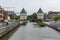 Kortrijk, West Flanders Region - Belgium - The Broel Towers and the River Lys