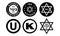 Kosher food appoved icon set