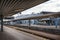 KOSICE, SLOVAKIA â€“ MAY 1 2019: Almost empty platforms of Main railway station in Kosice Slovakia