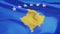 Kosovo flag in slow motion seamlessly looped with alpha