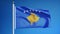 Kosovo flag in slow motion seamlessly looped with alpha