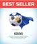 Kosovo football or soccer ball. Football national team. Vector illustration