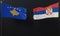 Kosovo and Serbia flags, Kosovo flag and Serbia flag on black background, Copy space,  3D work and 3D image