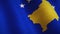 Kosovo waving flag closeup means freedom or government - looping video animation